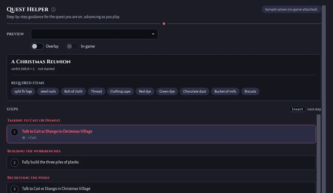 Quest Helper panel listing the steps of A Soul's Bane with the current step highlighted